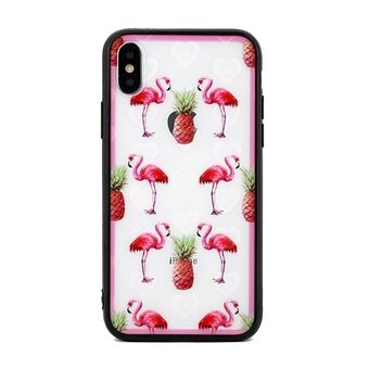 Hearts iPhone 5 / 5S / SE kuori, design 1 kirkas (flamingot)
