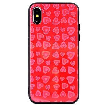 Hearts lasikuori iPhone X / iPhone XS Design 1 (Punainen)