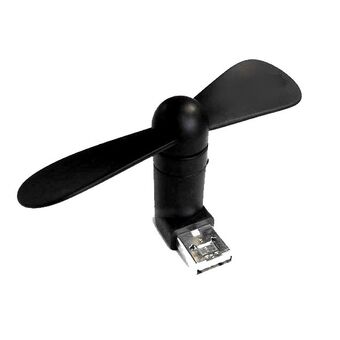 2-in-1 USB / microUSB musta / musta tuuletin