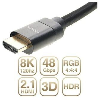 HDMI-kaapeli - HDMI 2.1 48Gbps 3M 8K musta/musta