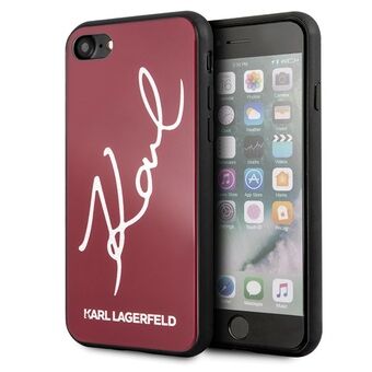 Karl Lagerfeld KLHCI8DLKSRE iPhone 7/8 SE 2020 / SE 2022 punainen / punainen kova kotelo Signature Glitter