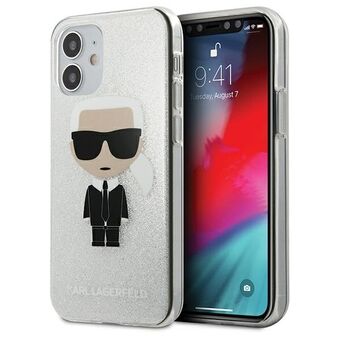 Karl Lagerfeld iPhone 12 Mini Hopea Kova Kotelo Glitter Iconic Karl