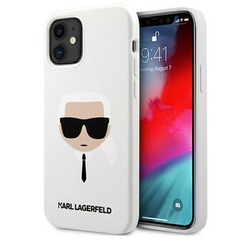 Karl Lagerfeld KLHCP12SSLKHWH iPhone 12 mini 5,4" biały/valkoinen hardcase - Karl Lagerfeldin silikoninen Karl`s Head -kuorike