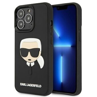 Karl Lagerfeld KLHCP13LKH3DBK iPhone 13 Pro / 13 6,1" musta/black kova kuori 3D-kumi Karl\'n pää