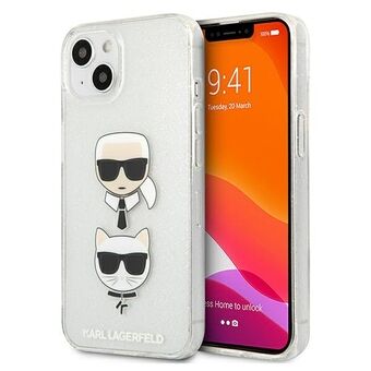 Karl Lagerfeld iPhone 13 Mini Hopea Kova Kotelo Glitter Karl`s & Choupette