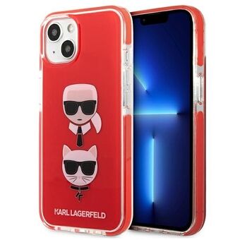 Karl Lagerfeld iPhone 13 Mini Kovakotelo Punainen Karl & Choupette Head