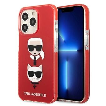 Karl Lagerfeld iPhone 13 Pro / iPhone 13 Kova Kotelo Punainen Karl & Choupette Head