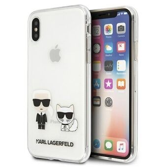 Karl Lagerfeld KLHCI65CKTR iPhone Xs Max kovakotelo Läpinäkyvä Karl & Choupette