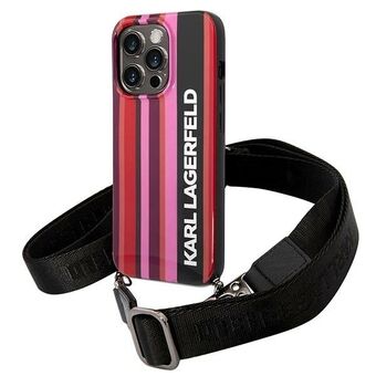 Karl Lagerfeld KLHCP14XSTSTP iPhone 14 Pro Max 6,7" hardcase pink/pink Farve Stripes Strap