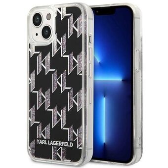 Karl Lagerfeld KLHCP14SLMNMK iPhone 14 6,1" kovakotelo musta / musta nestemäinen glitter monogrammi
