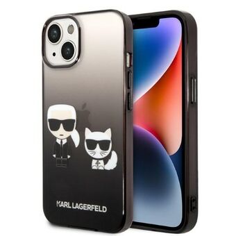 Karl Lagerfeld KLHCP14MTGKCK iPhone 14 Plus 6,7" kova kotelo musta/musta Gradient Ikonik Karl & Choupette