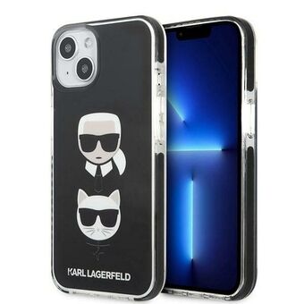 Karl Lagerfeld KLHCP13MTPE2TK iPhone 13 6,1" kova kotelo musta / musta Karl & Choupette Head