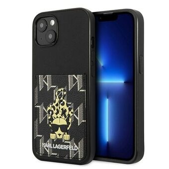 Karl Lagerfeld KLHCP13MCANCNK iPhone 13 6,1" kova kotelo musta/musta Karlimalin korttipaikka