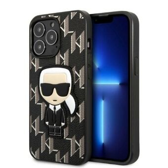 Karl Lagerfeld KLHCP13XPMNIKBK iPhone 13 Pro Max 6,7" kova kotelo musta/musta Monogrammi Ikonik Patch