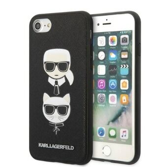 Karl Lagerfeld KLHCI8SAKICKCBK iPhone 7/8 / SE 2020 / SE 2022 musta/musta kovakotelo Saffiano Karl&Choupette Head