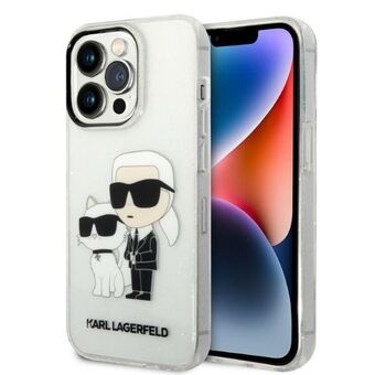 Karl Lagerfeld KLHCP14XHNKCTGT iPhone 14 Pro Max 6,7" läpinäkyvä kovakotelo Glitter Karl&Choupette