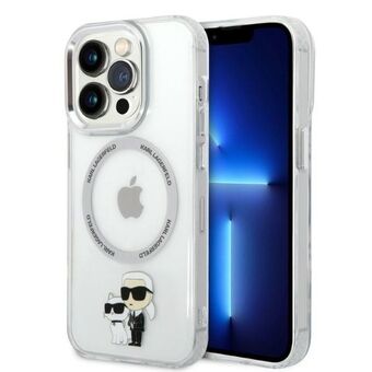 Karl Lagerfeld KLHMP14XHNKCIT iPhone 14 Pro Max 6,7" kova läpinäkyvä suojakuori Iconic Karl&Choupette Magsafe