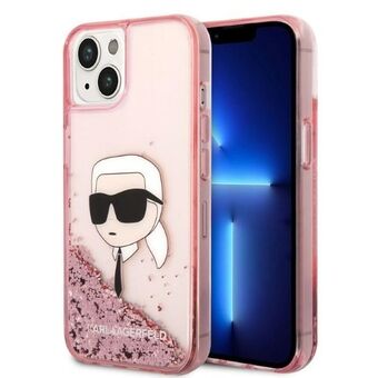 Karl Lagerfeld KLHCP14SLNKHCP iPhone 14 6,1" pinkki/vaaleanpunainen kovakotelo Glitter Karl Head