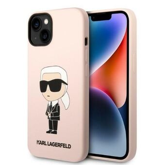 Karl Lagerfeld KLHCP14SSNIKBCP iPhone 14 6,1" kova kotelo pinkki/pinkki silikoni Ikonik