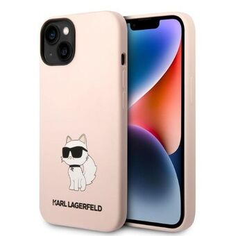 Karl Lagerfeld KLHCP14SSNCHBCP iPhone 14 6,1" kova kotelo pinkki/vaaleanpunainen silikonikupu