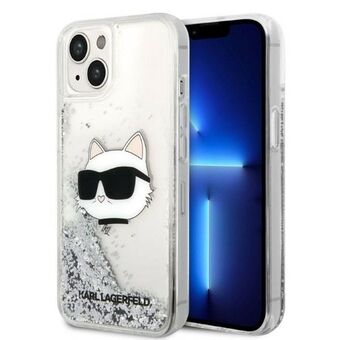 Karl Lagerfeld KLHCP14MLNHCCS iPhone 14 Plus 6,7" hopea/hopea kovakotelo Glitter Choupette Head