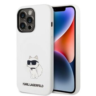 Karl Lagerfeld KLHMP14LSNCHBCH iPhone 14 Pro 6,1" kova kotelo valkoinen/valkoinen silikoni Choupette MagSafe