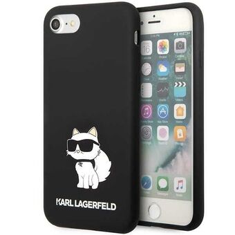 Karl Lagerfeld KLHCI8SNCHBCK iPhone 7/8/ SE 2020/2022 kova kotelo musta/musta Silikoni Choupette
