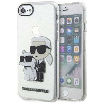 Karl Lagerfeld KLHCI8HNKCTGT iPhone 7/8/ SE 2020 / SE 2022 läpinäkyvä kovakotelo Glitter Karl&Choupette