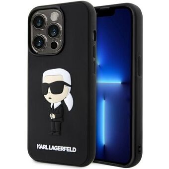 Karl Lagerfeld KLHCP14L3DRKINK iPhone 14 Pro 6,1" musta/musta kovakotelo Rubber Iconic 3D