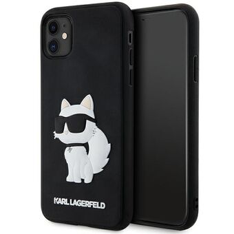Karl Lagerfeld KLHCN613DRKHNK iPhone 11 / Xr 6,1" musta/musta kovakotelo Rubber Choupette 3D