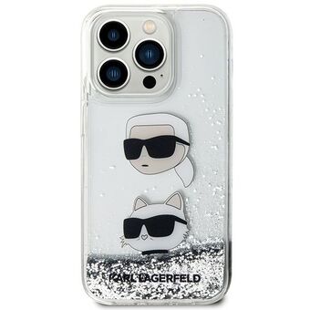 Karl Lagerfeld KLHCN61LDHKCNS iPhone 11 / Xr 6,1" hopea/hopea kovakotelo Nestemäiset Glitter Karl & Choupette Heads