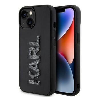 Karl Lagerfeld KLHCP15M3DMBKCK iPhone 15 Plus / 14 Plus 6.7" musta kova kotelon suojus 3D-kuminen kimalteleva logo
