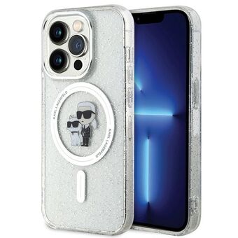 Karl Lagerfeld KLHMP15LHGKCNOT -iPhone 15 Pro 6.1" läpinäkyvä hardcase Karl&Choupette Glitter MagSafe