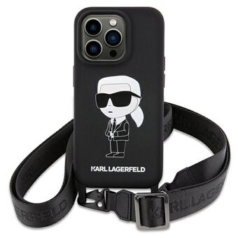 Karl Lagerfeld KLHCP15SSCBSKNK iPhone 15 6.1" suojakuori czarny/musta ristikkopohjainen silikoni Ikonik