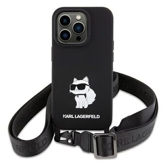 Karl Lagerfeld KLHCP15SSCBSCNK iPhone 15 6.1" suojakuori czarny/musta Crossbody Silikoni Choupette