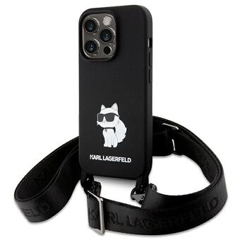 Karl Lagerfeld KLHCP15LSCBSCNK iPhone 15 Pro 6.1" kovakuori czarny/black Crossbody Silicone Choupette