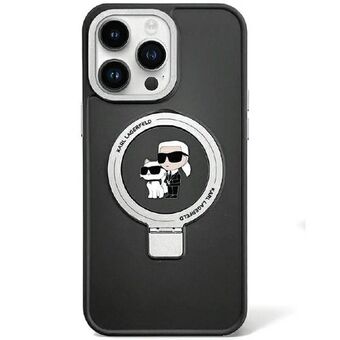 Karl Lagerfeld KLHMP13LHMRSKCK iPhone 13 Pro 6.1" musta/black suojakuori, Ring Stand, Karl&Choupettte MagSafe