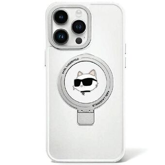 Karl Lagerfeld KLHMP15LHMRSCHH iPhone 15 Pro 6.1" valkoinen kotelokehys Ring Stand -teline Choupette-pää MagSafe