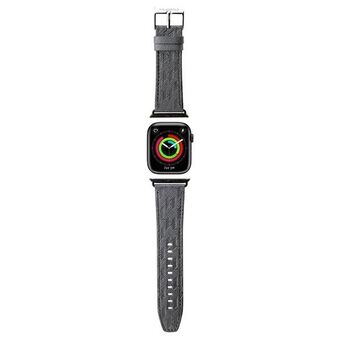 Karl Lagerfeld Pasek KLAWMSAKLHPG Apple Watch 38/40/41mm hopea/silver ranneke Saffiano Monogrammi