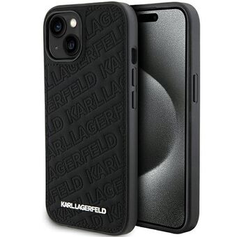 Karl Lagerfeld KLHCP15MPQKPMK iPhone 15 Plus / 14 Plus 6.7" musta kovakuori, kuviointina tikattu K-kuvio.
