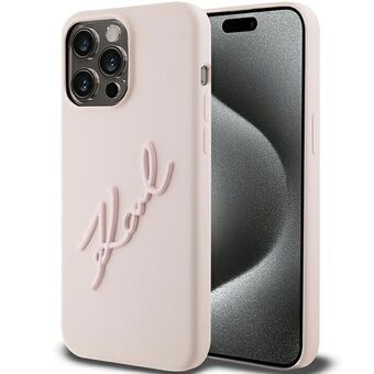 Karl Lagerfeld KLHCP15LSKSBMCP iPhone 15 Pro 6.1" pinkki kova suojakuori, Karl Script