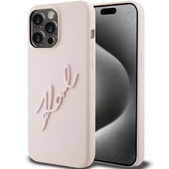 Karl Lagerfeld KLHCP15XSKSBMCP iPhone 15 Pro Max 6.7" pinkki kova suojakuori, silikoni, Karl Script