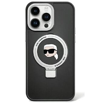 Karl Lagerfeld KLHMP15MHMRSKHK iPhone 15 Plus 6.7" musta kova suojakuori Karl-pää Tukijalka MagSafe
