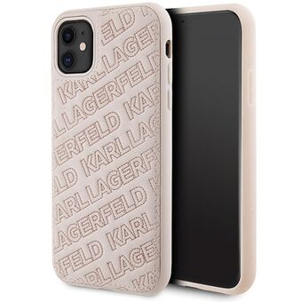 Karl Lagerfeld KLHCN61PQKPMP iPhone 11 / Xr 6.1" vaaleanpunainen hardcase Quilted K -kuvio