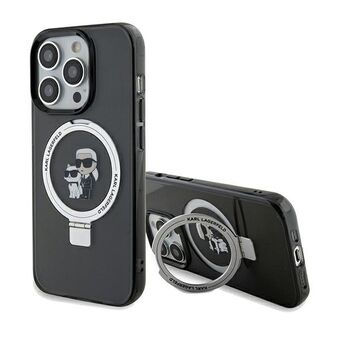 Karl Lagerfeld KLHMP14XHMRSKCK iPhone 14 Pro Max 6.7" musta kova suojakuori, jossa on Ring Stand ja Karl&Choupettte MagSafe.