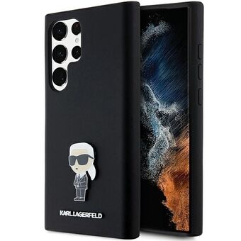 Karl Lagerfeld KLHCS24LSMHKNPK S24 Ultra S928 musta/black Silikoni Ikonik Metallipiste