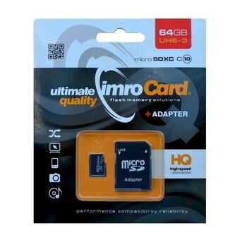 Muistikortti microSDXC 64GB Imro+ adp 10C UHS-3
