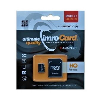 MicroSDXC 256GB Imro + adp 10C UHS-3 muistikortti
