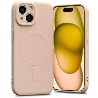 Mercury MagSafe puoliksi silikoninen iPhone 15 / 14 / 13 6,1" vaaleanpunaisen hiekan värinen