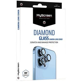 MS Diamond Glass -kameran linssinsuoja iPhone 14 Pro:lle 6,1 tuumaa/14 Pro Max:lle 6,7 tuumaa, musta Linssinsuoja kameralle.